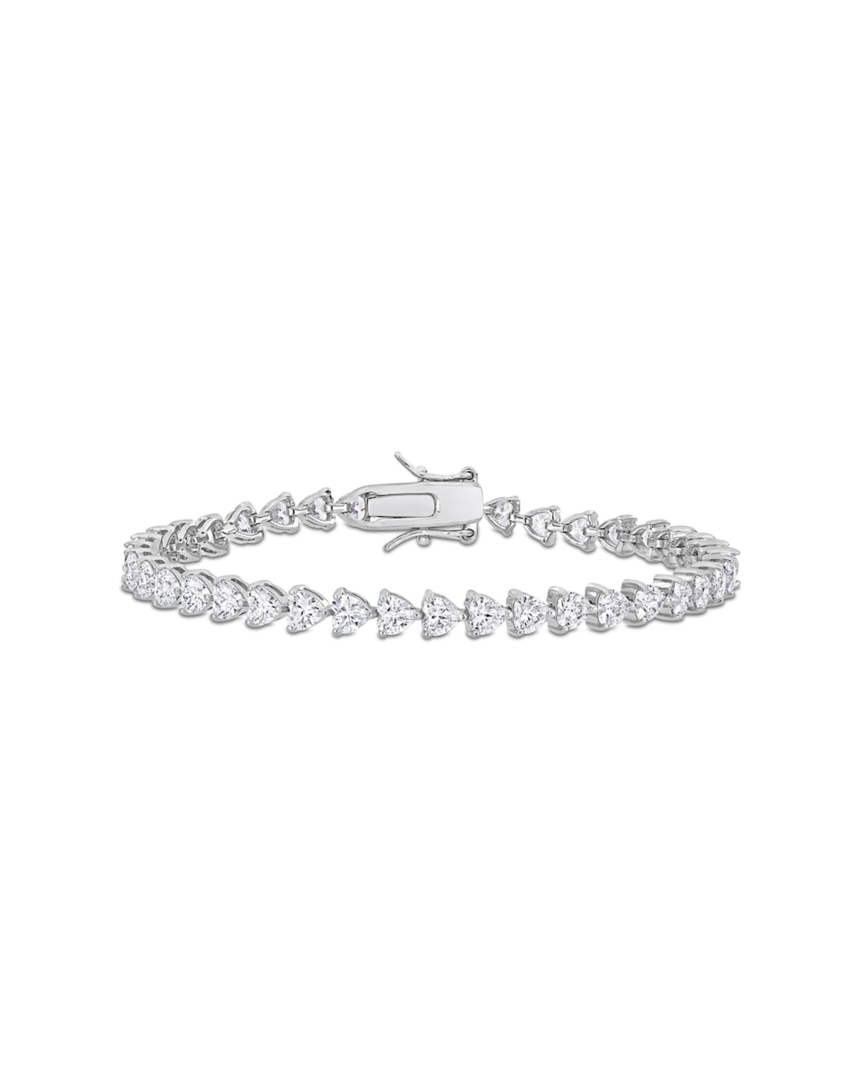925 silver and 10CT TGW lab-grown sapphire tennis bracelet