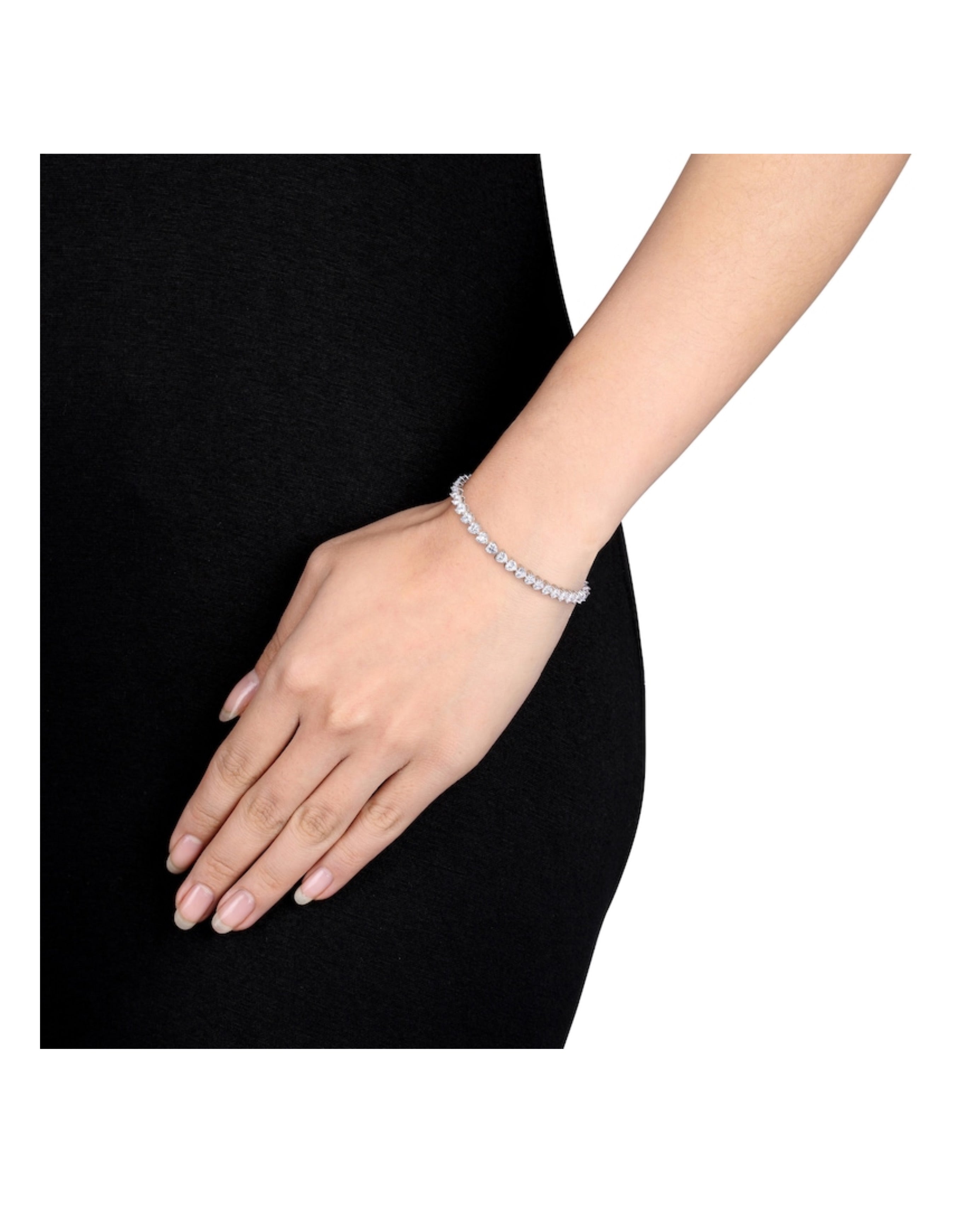 925 silver and 10CT TGW lab-grown sapphire tennis bracelet