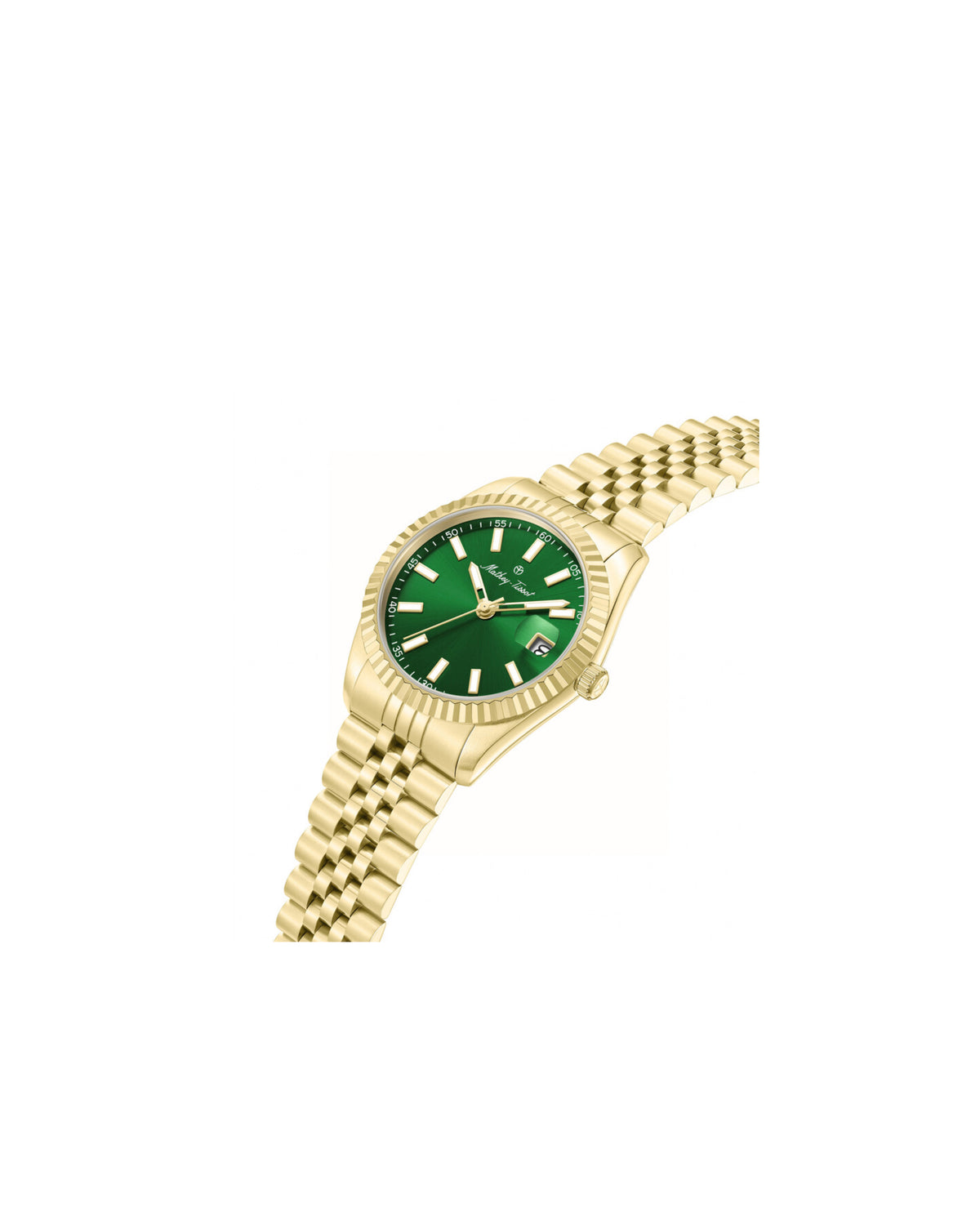 Mathey Tissot Quartz - Green Sun-ray dial in Gold and stainless