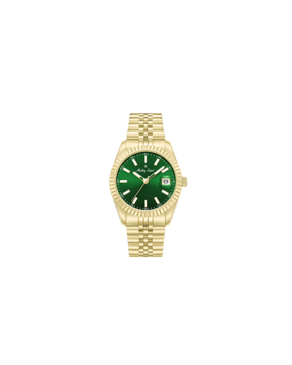 Mathey Tissot Quartz - Green Sun-ray dial in Gold and stainless