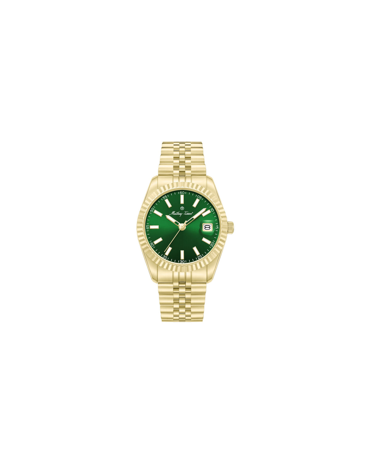 Mathey Tissot Quartz - Green Sun-ray dial in Gold and stainless