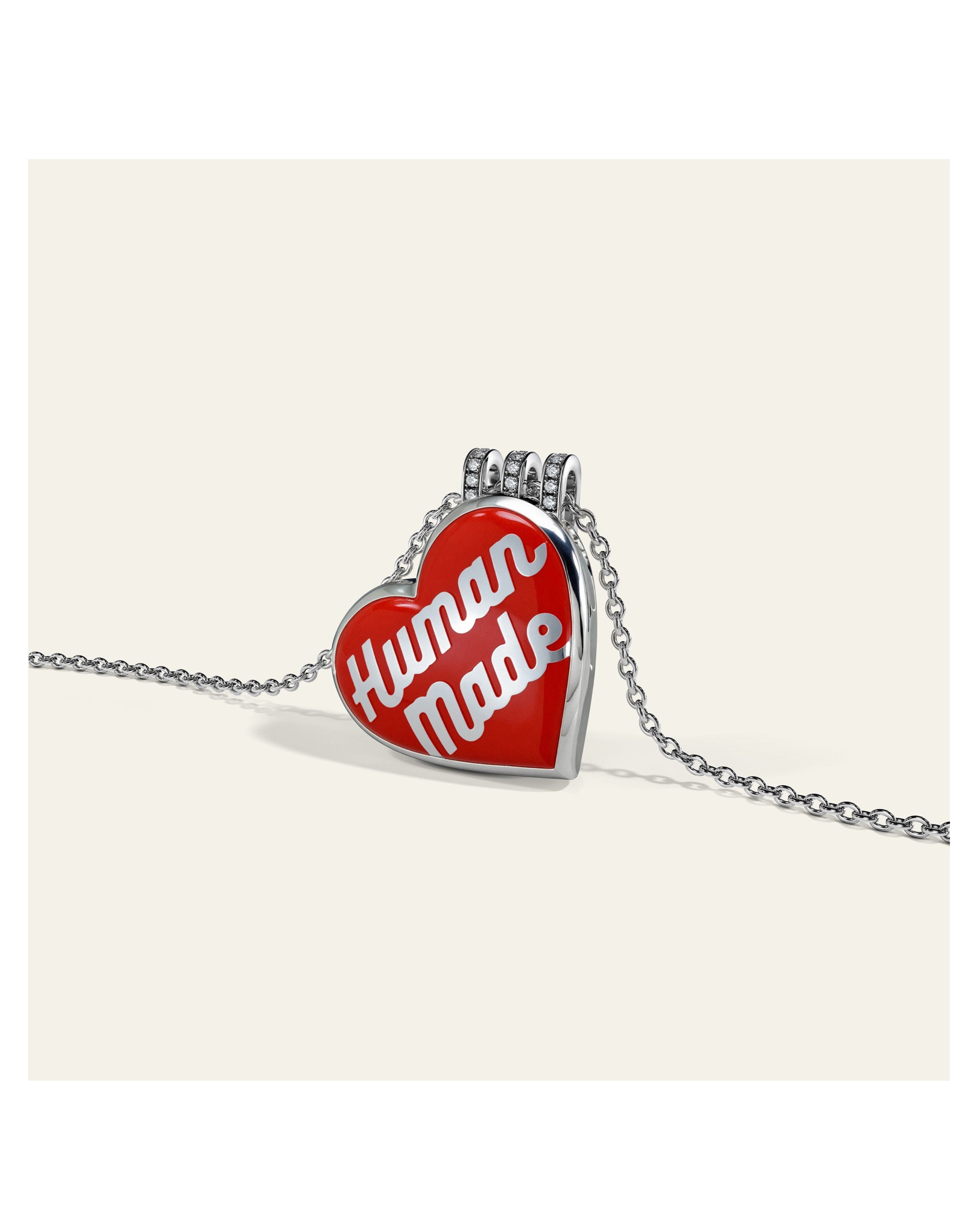 Made Necklace Human | - Heart Red Leather Keyring 'Red' RED GOAT
